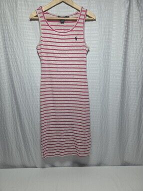Polo Ralph Lauren Striped Sleeveless Tank  Jersey Midi Dress. L/XL